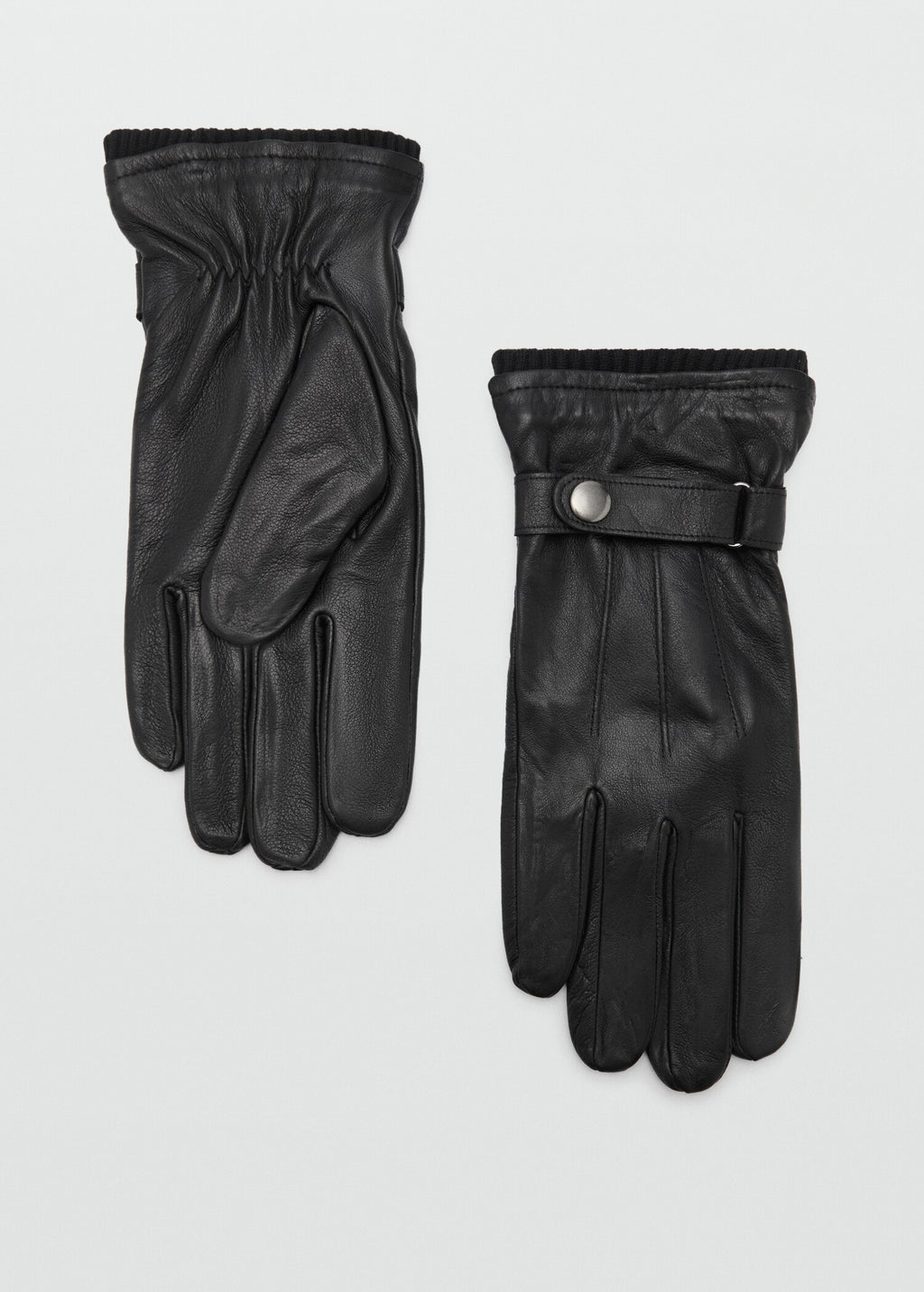 Men's 100% Leather Gloves with adjustable Strap and Buttons