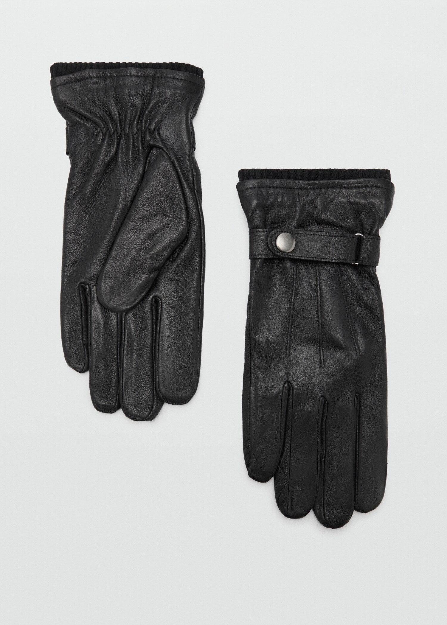 Men's 100% Leather Gloves with adjustable Strap and Buttons