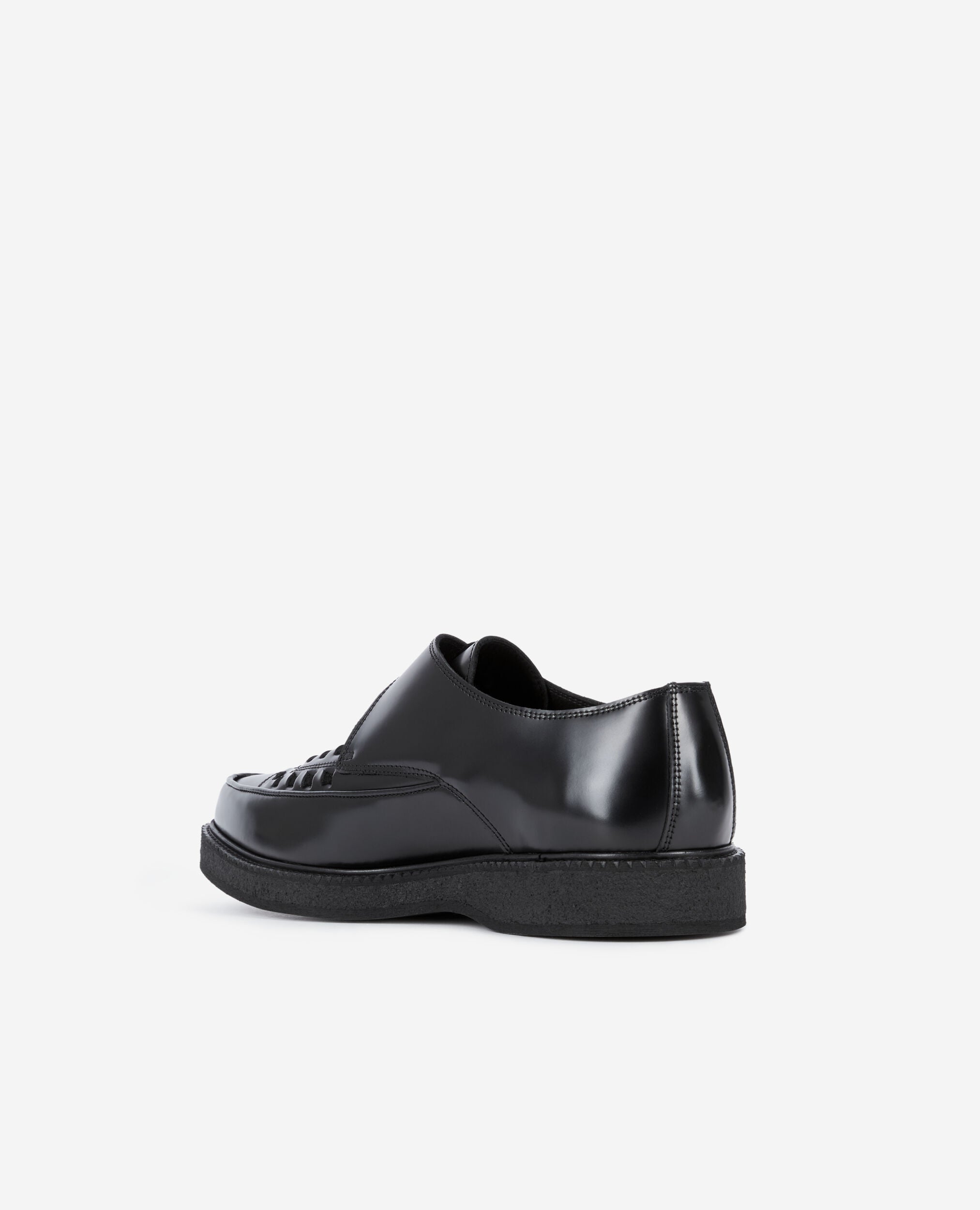 Black Leather Shoes with Buckle