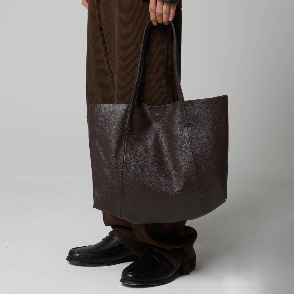 Brown Real Cow Leather Tote Bag