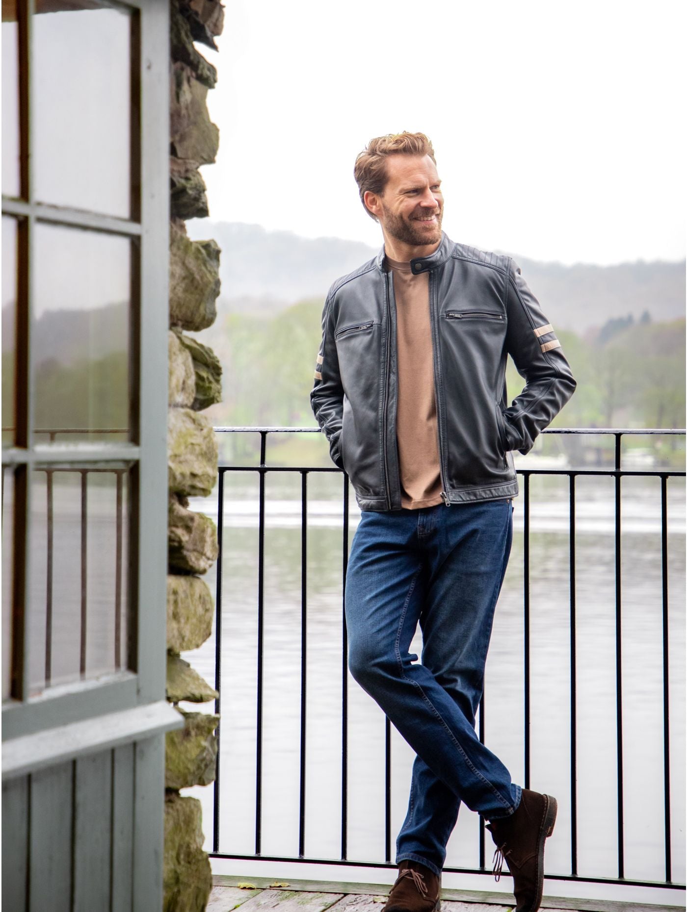 Charlie II Leather Racer Jacket