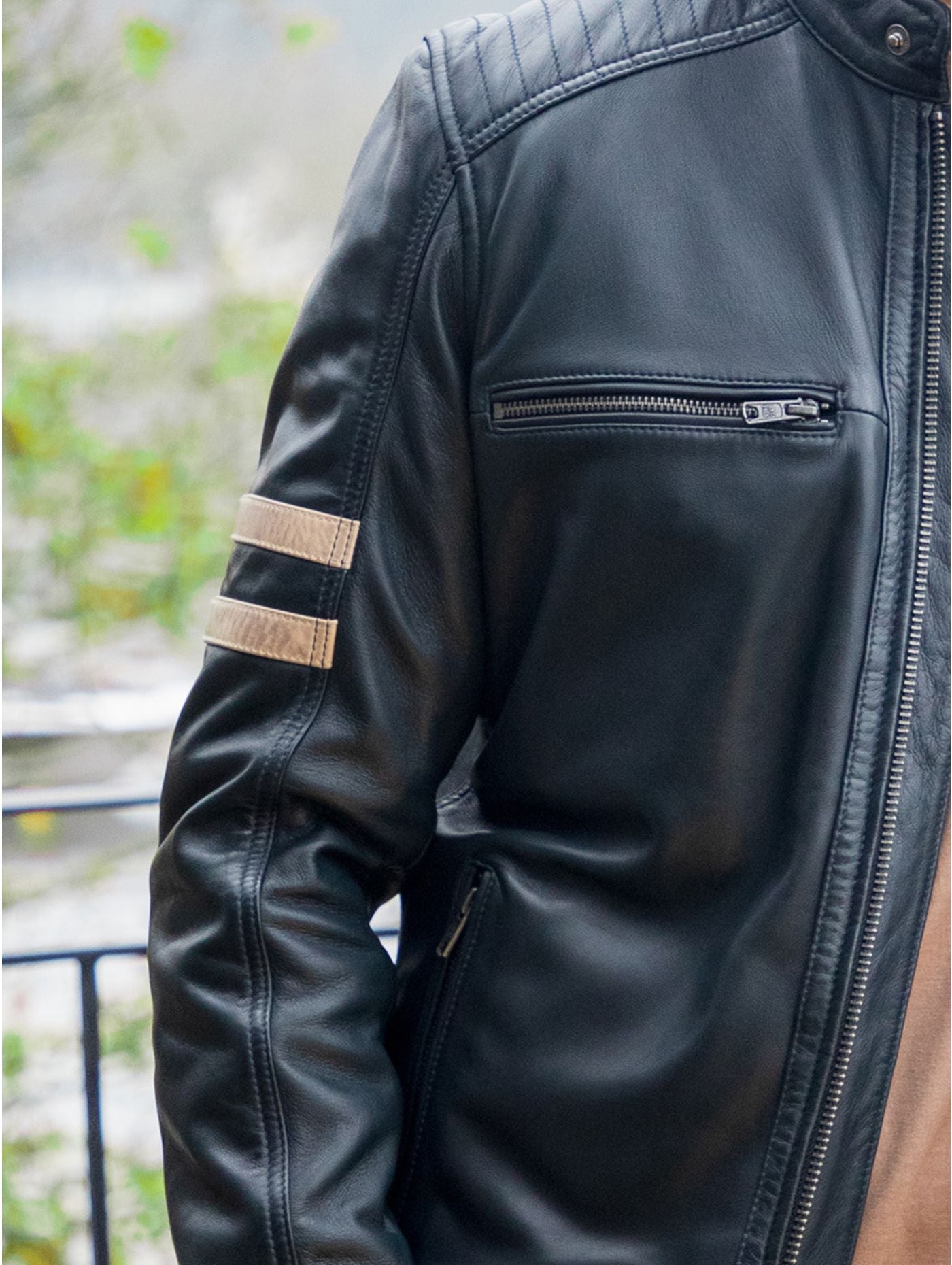 Charlie II Leather Racer Jacket
