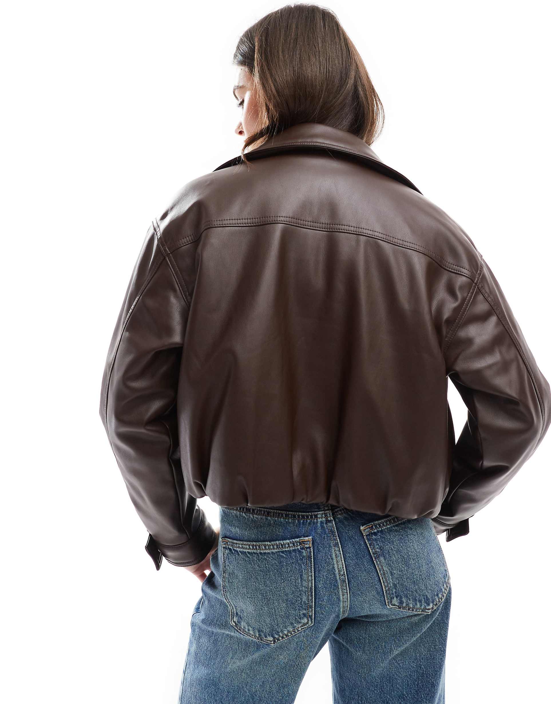 Clean Leather Bomber Jacket