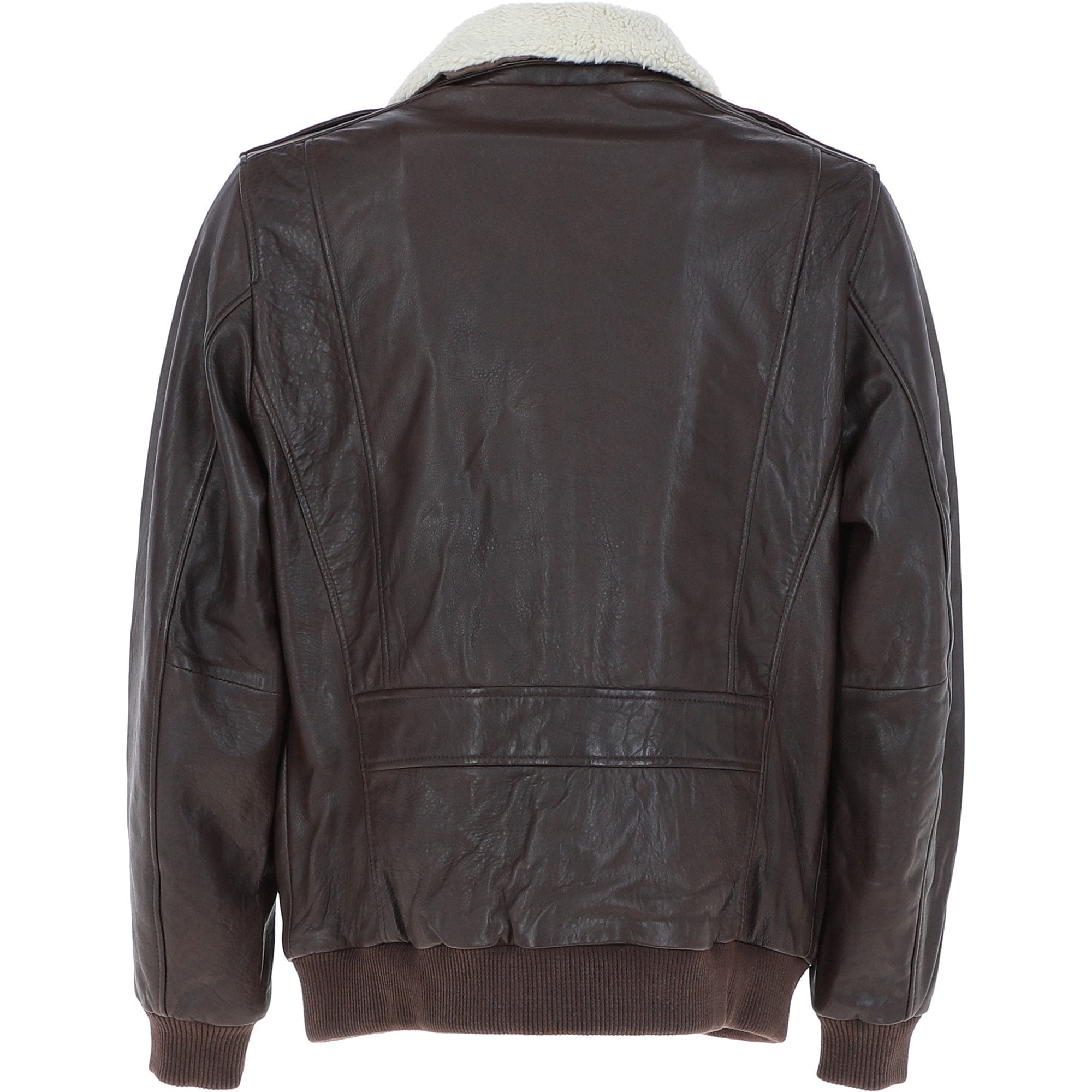 Leather Bomber Jacket With Detachable Collar Urban