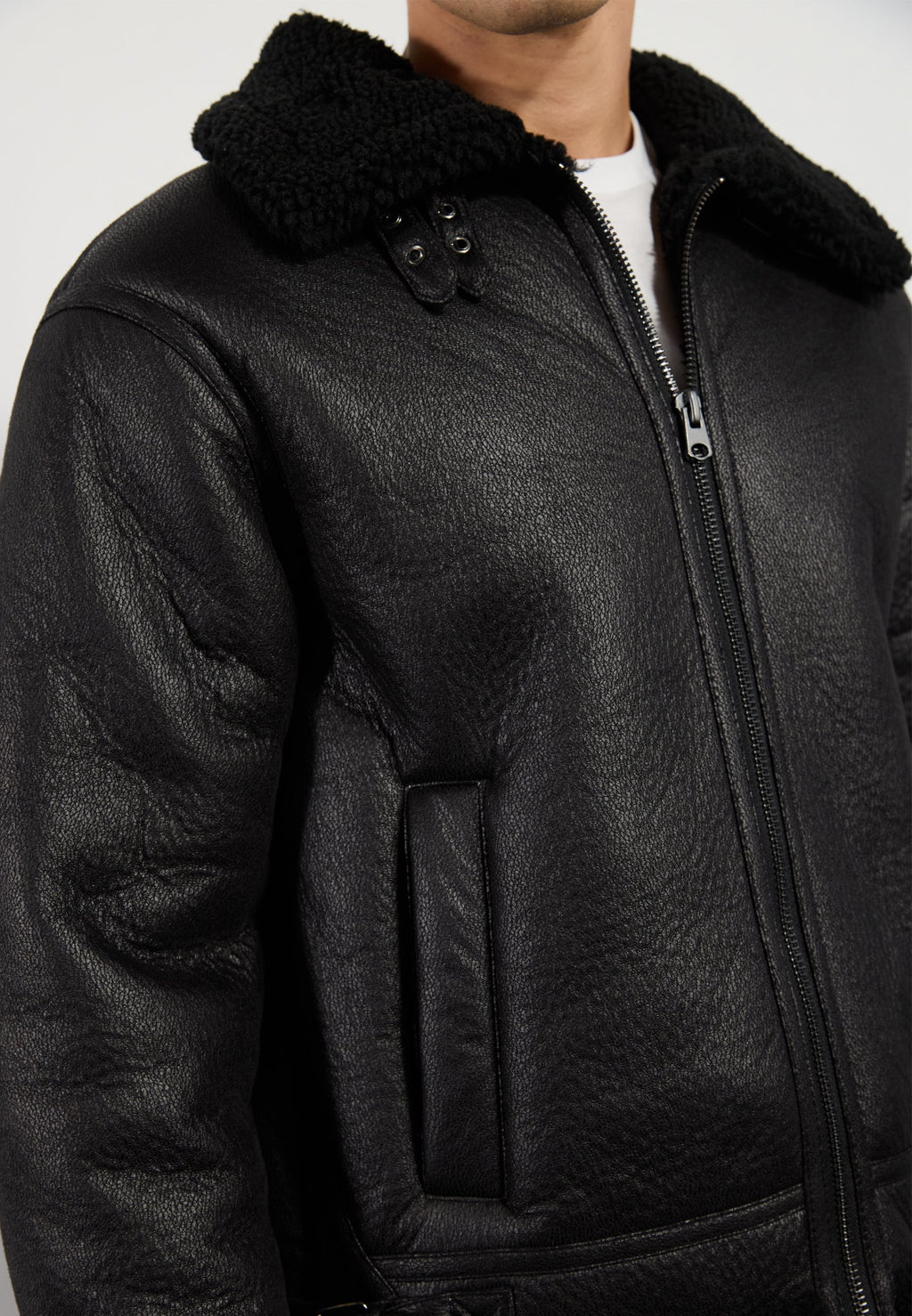 Lined Collar Bomber Jacket Sath Design