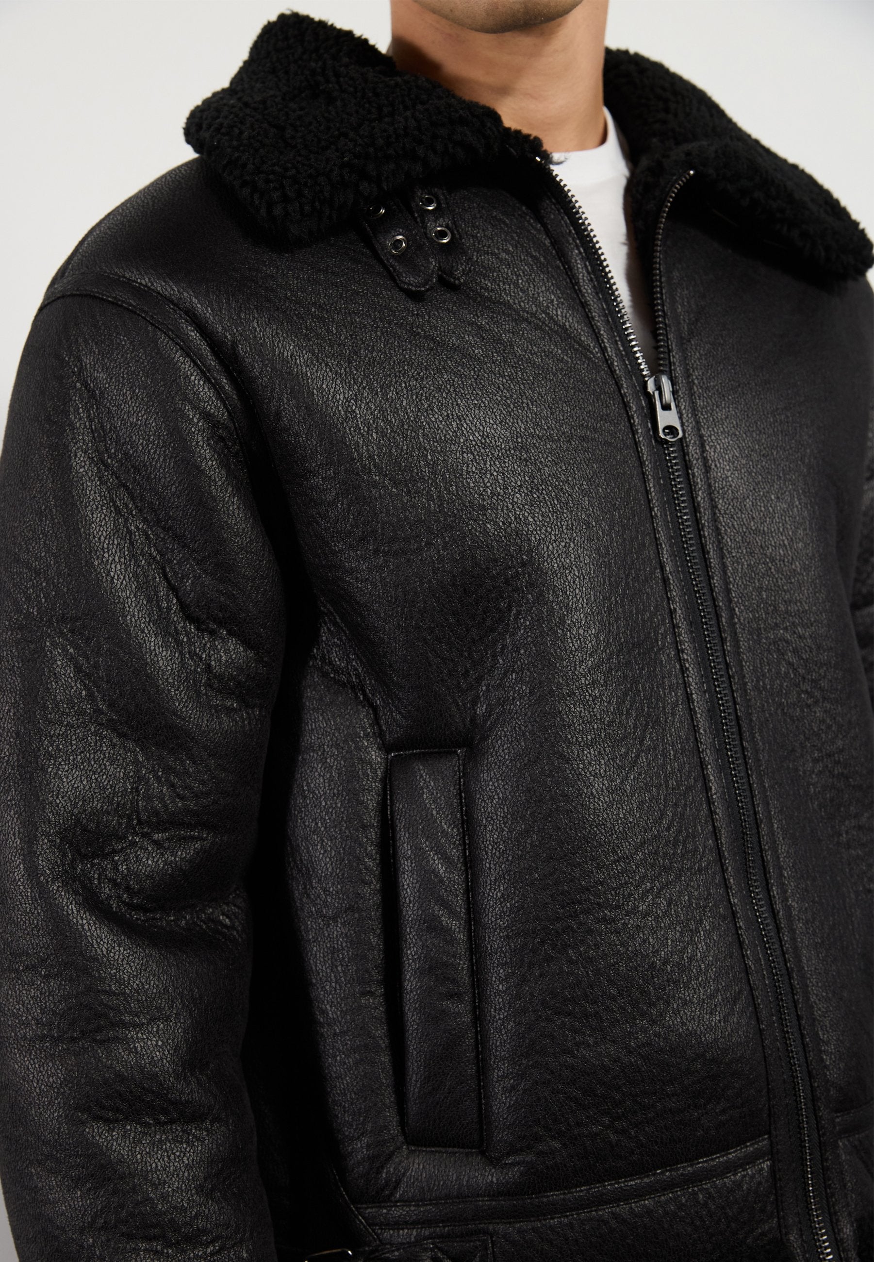 Lined Collar Bomber Jacket Sath Design