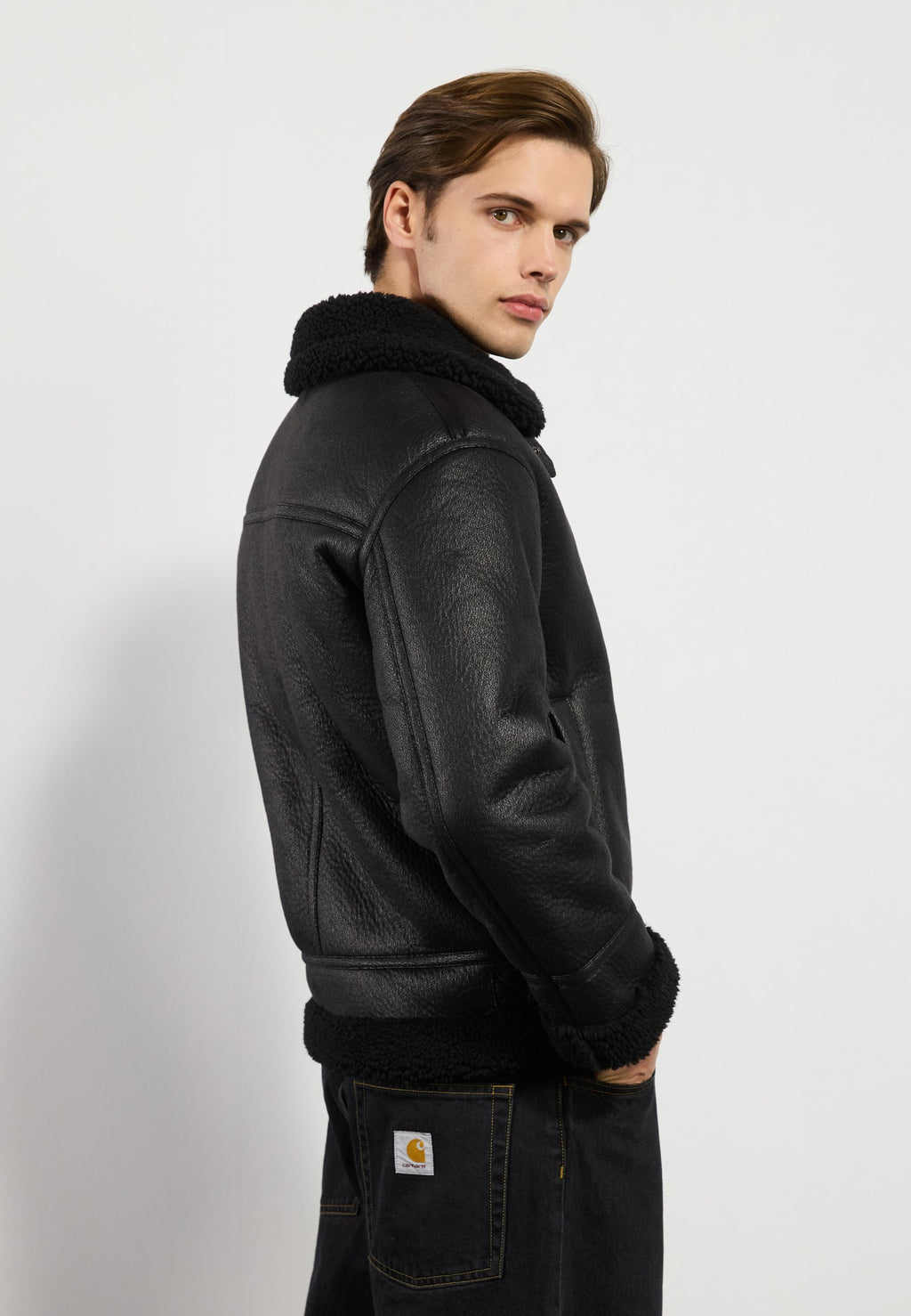 Lined Collar Bomber Jacket Sath Design