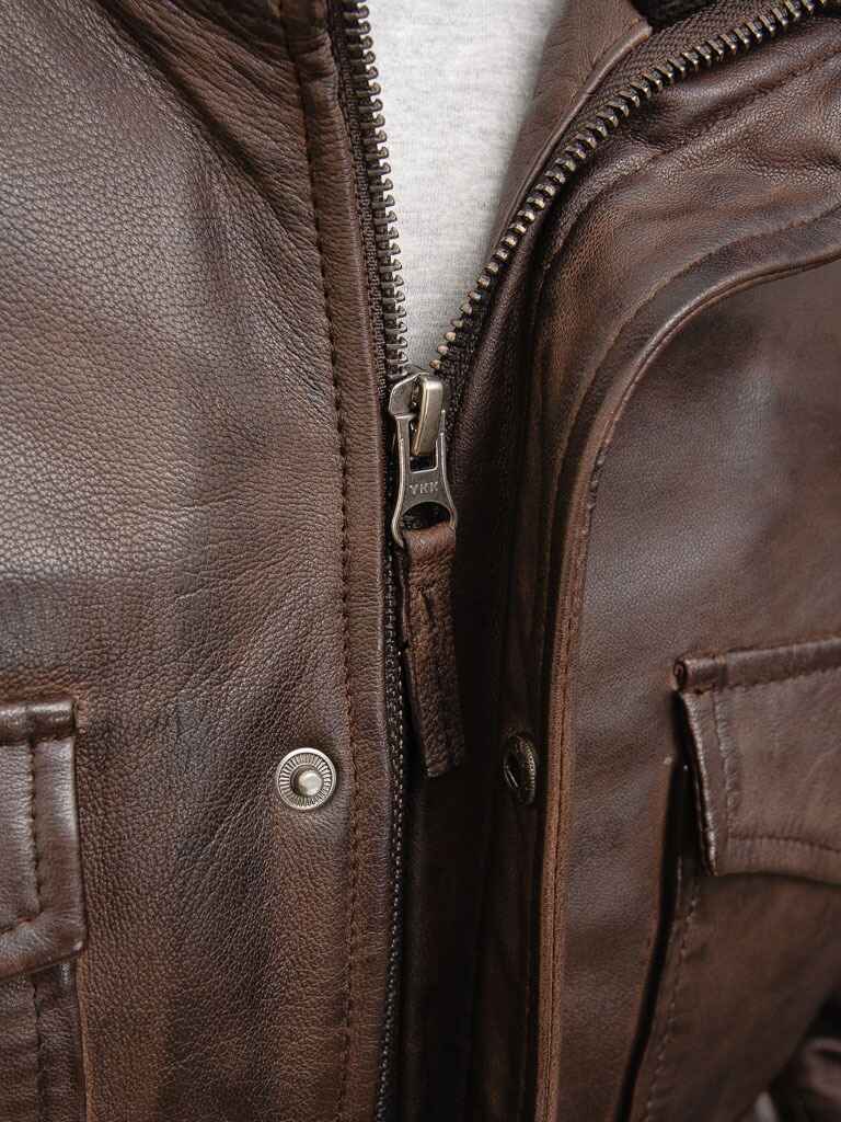 MEN'S LEATHER BOMBER JACKET