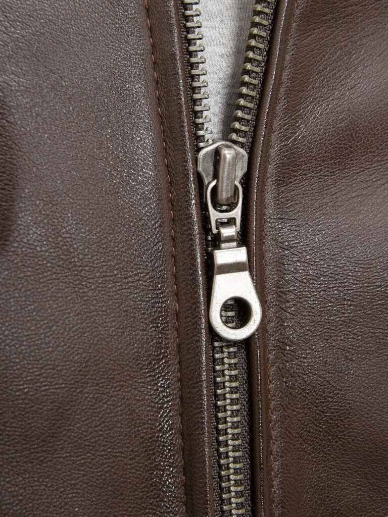 Men's Brown Leather Bomber Jacket