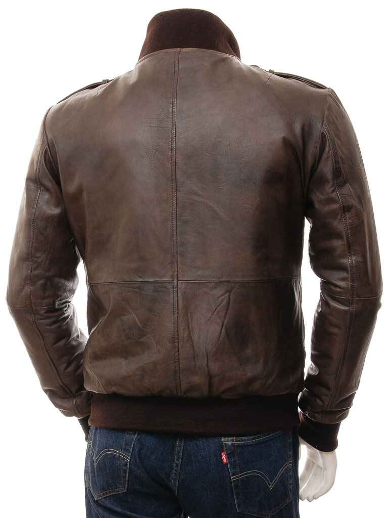 MEN'S LEATHER BOMBER JACKET