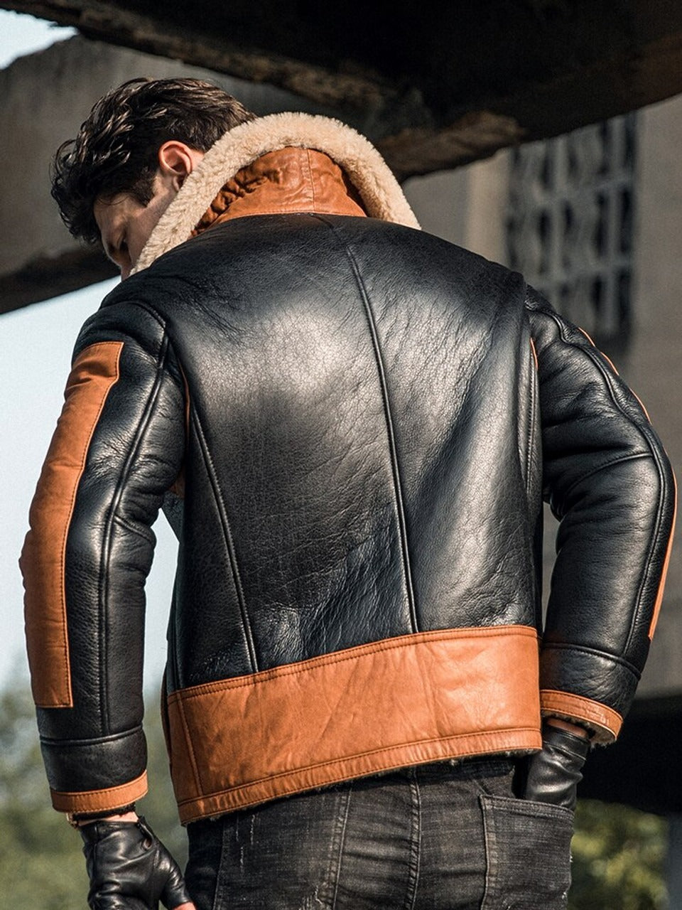 MEN's Genuine Sheepskin Winter Leather Jacket