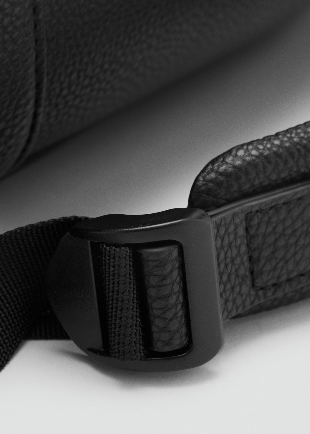 Men Black Leather Backpack