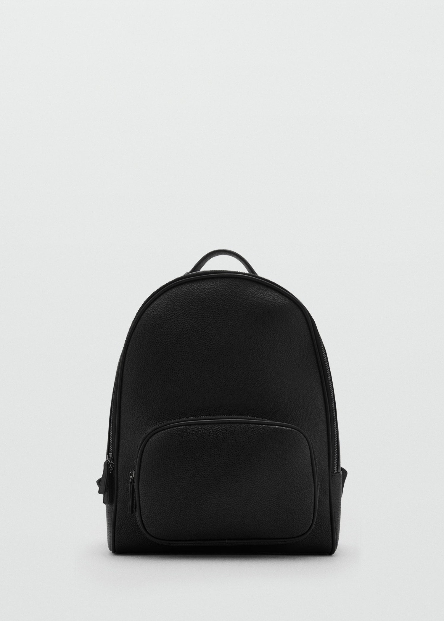 Men Black Leather Backpack