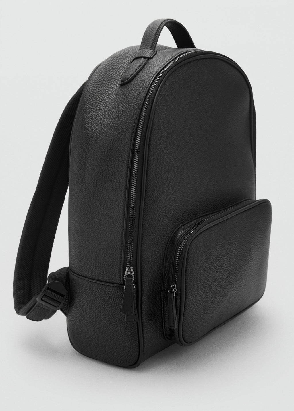 Men Black Leather Backpack