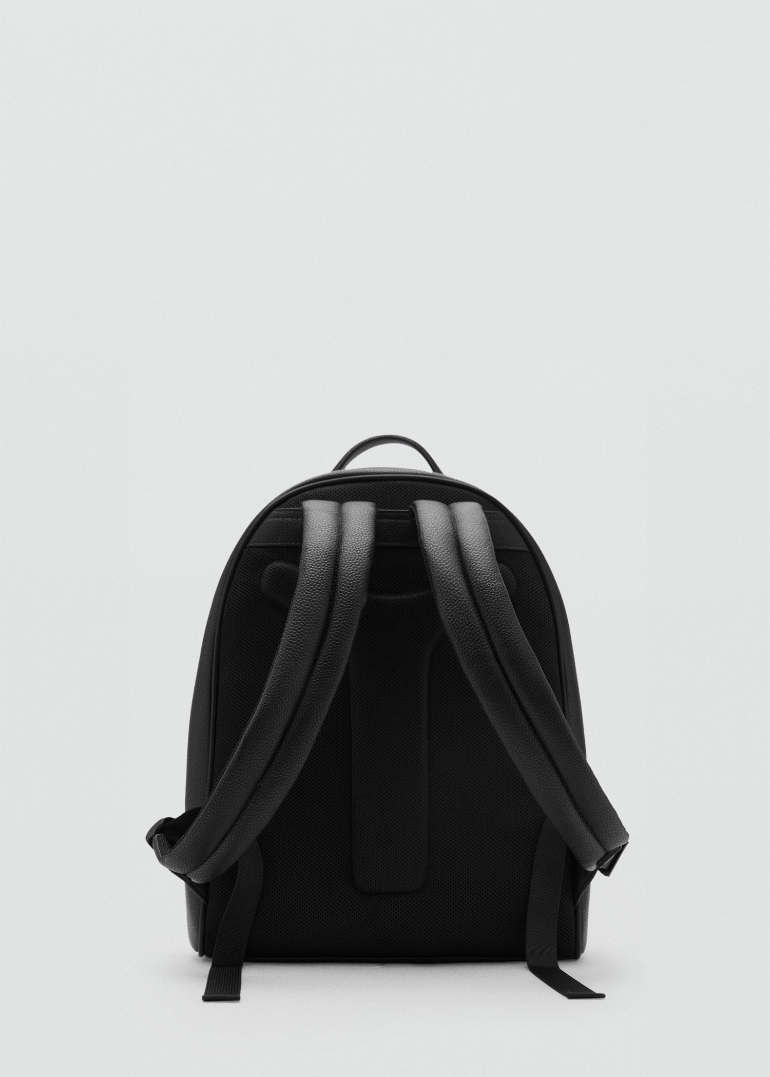 Men Black Leather Backpack