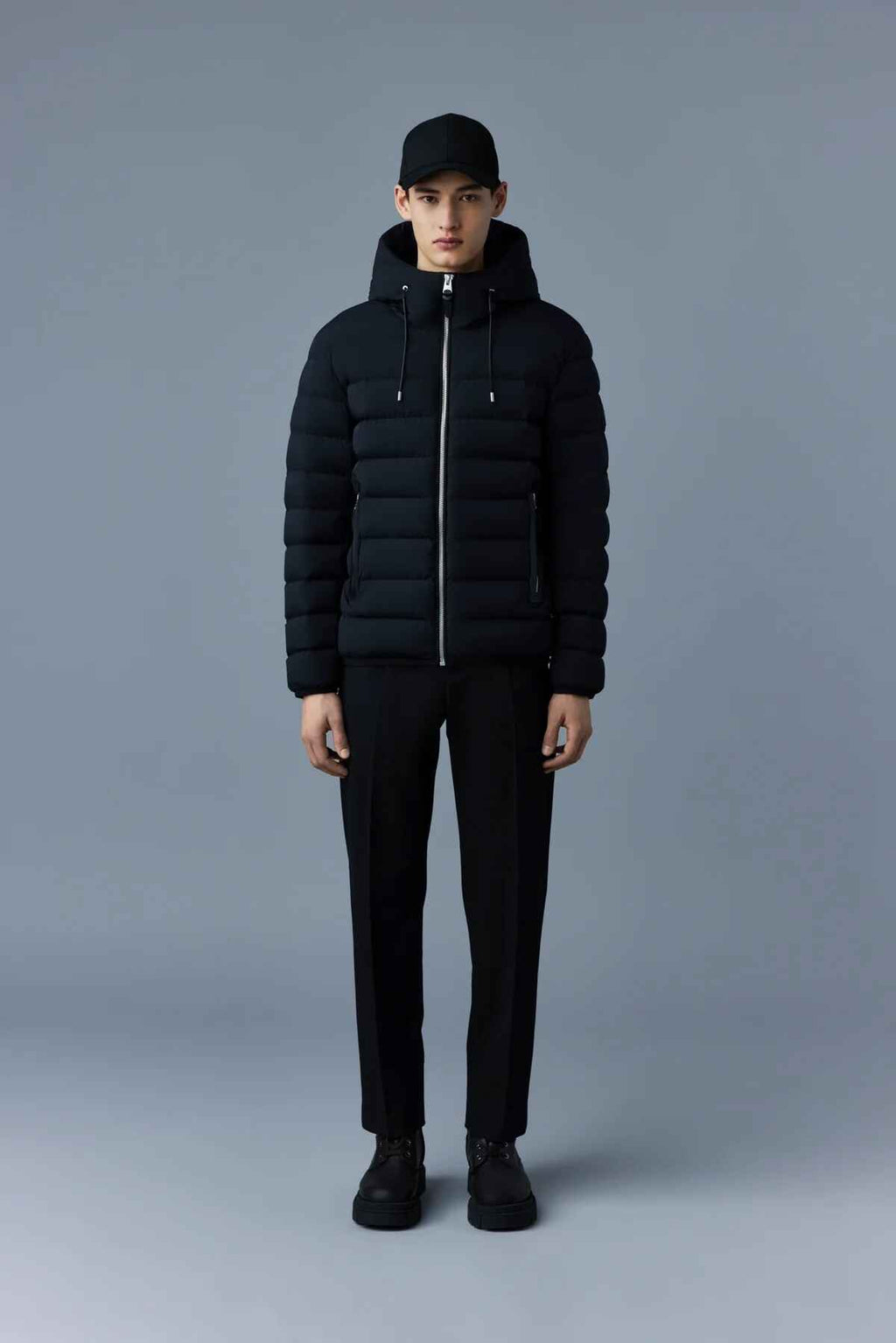 Men's Adjustable Hood Elasticated Hems And Cuffs Down Jacket