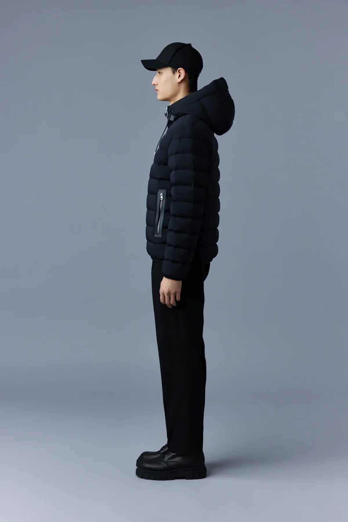 Men's Adjustable Hood Elasticated Hems And Cuffs Down Jacket