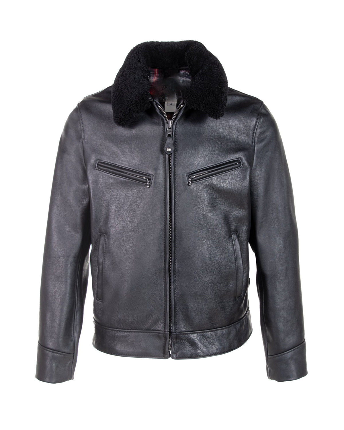 Men's Antique Cowhide Rancher Jacket with Sheepskin Collar