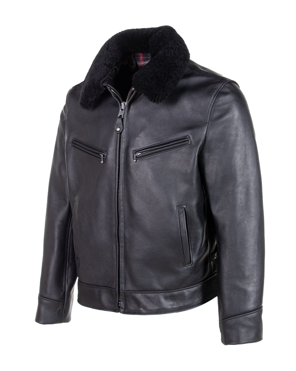 Men's Antique Cowhide Rancher Jacket with Sheepskin Collar