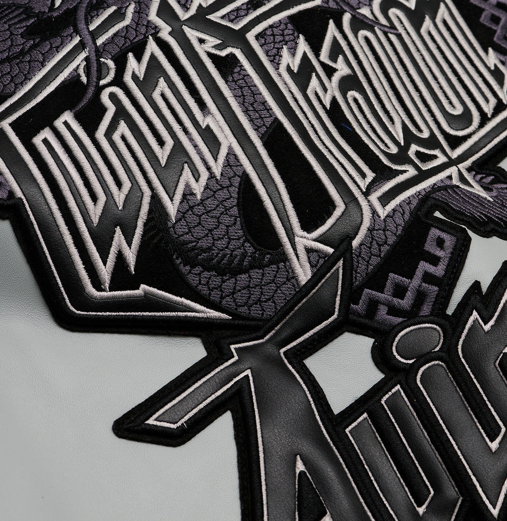 Men's Avirex Dragon Leather Varsity Jacket