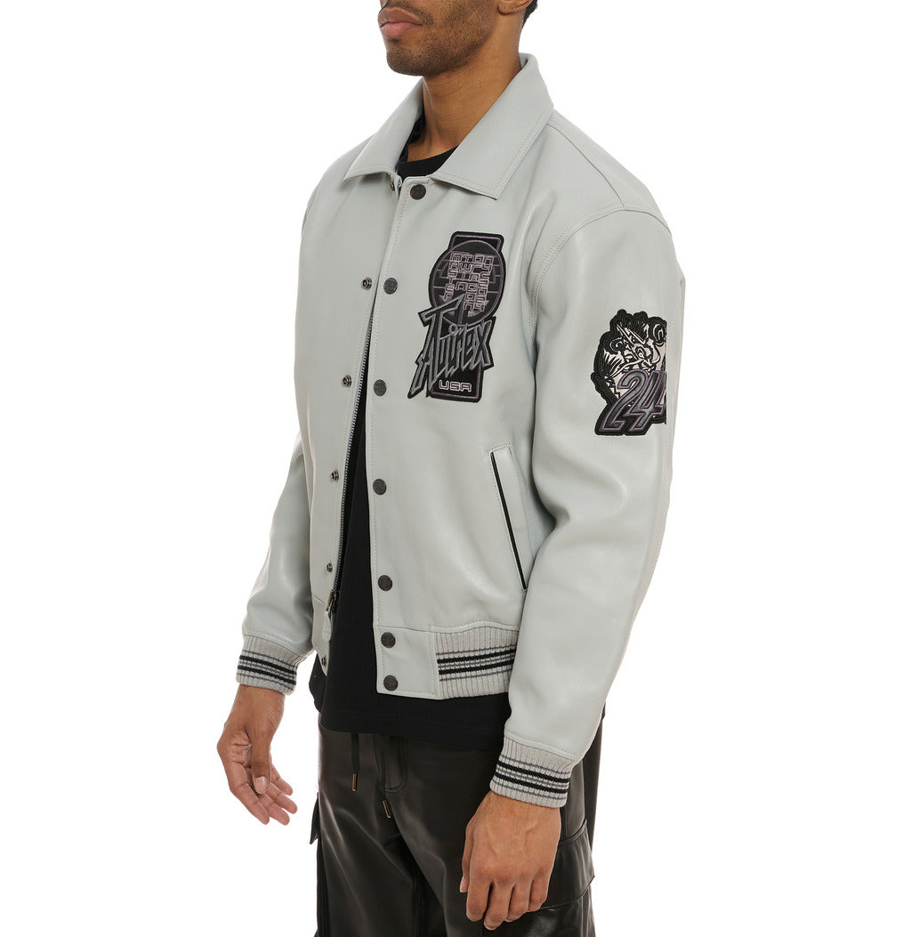 Men's Avirex Dragon Leather Varsity Jacket