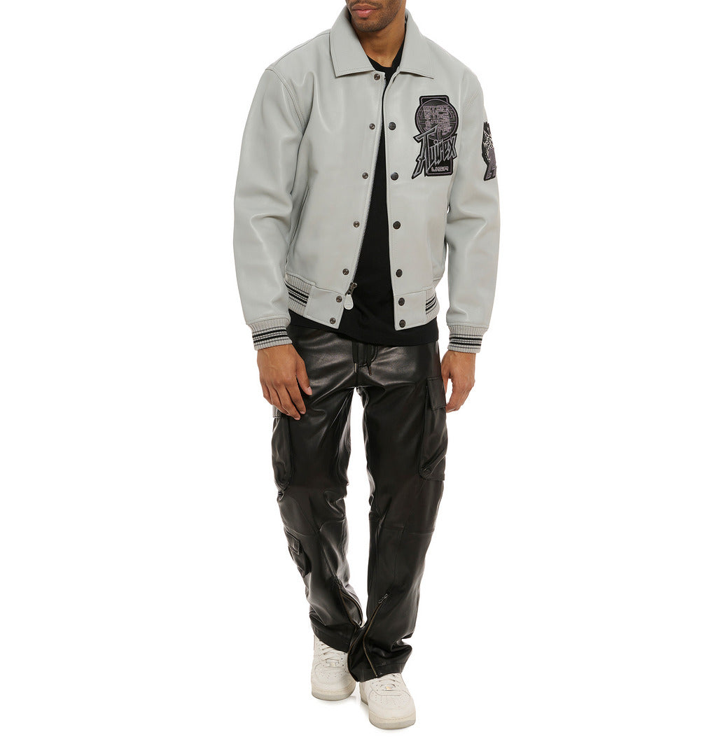 Men's Avirex Dragon Leather Varsity Jacket