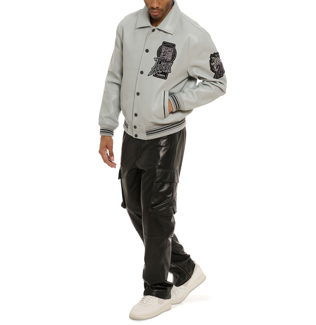 Men's Avirex Dragon Leather Varsity Jacket