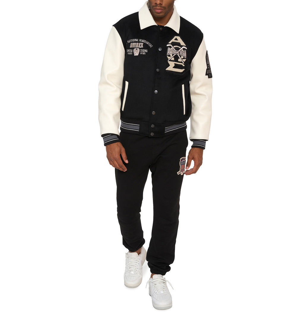 Men's Avirex OMEGA Wool Leather Varsity Jacket