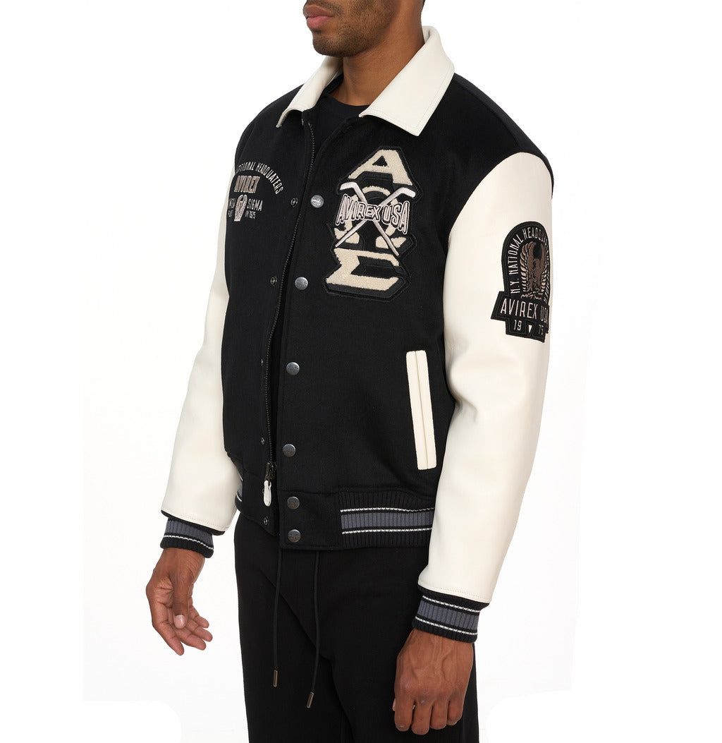 Men's Avirex OMEGA Wool Leather Varsity Jacket