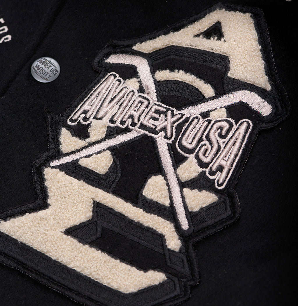 Men's Avirex OMEGA Wool Leather Varsity Jacket