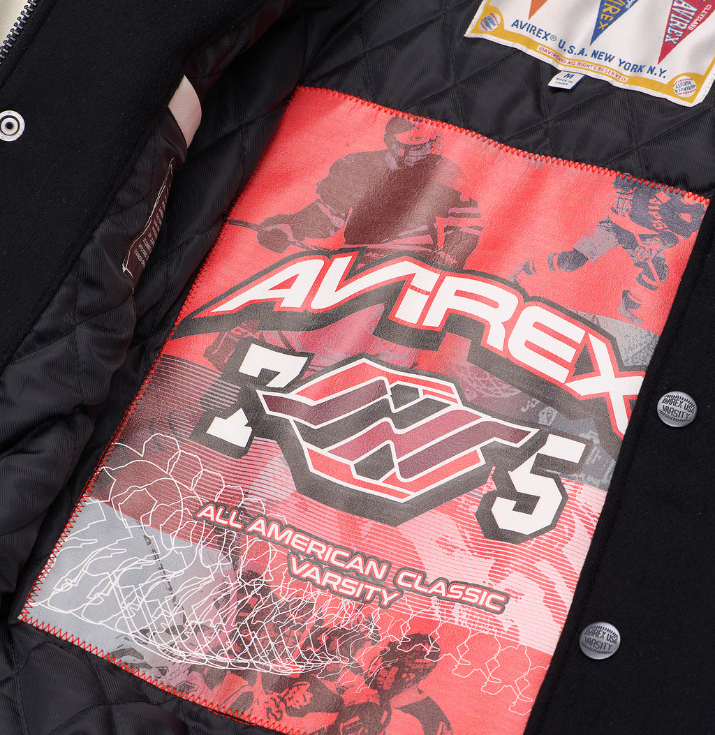 Men's Avirex OMEGA Wool Leather Varsity Jacket