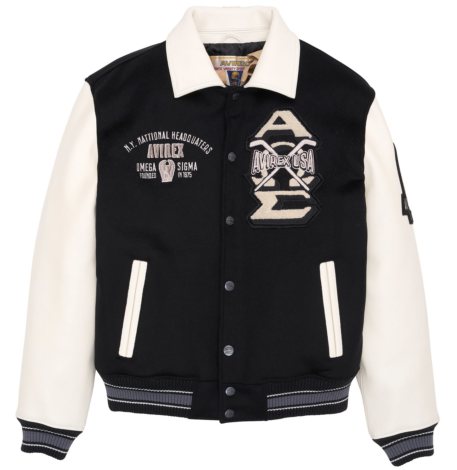 Men's Avirex OMEGA Wool Leather Varsity Jacket