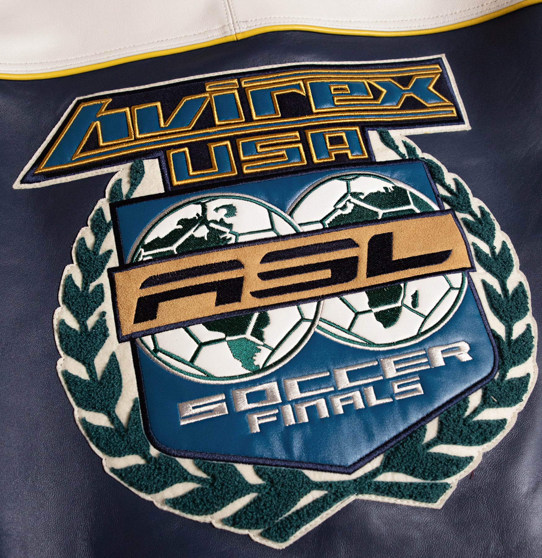 Men's Avirex Soccer Leather Varsity Jacket