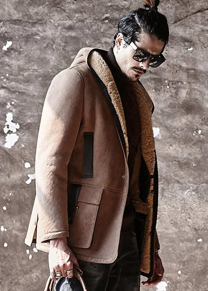 Men's B3 New Winter Long Fur & Shearling Coat