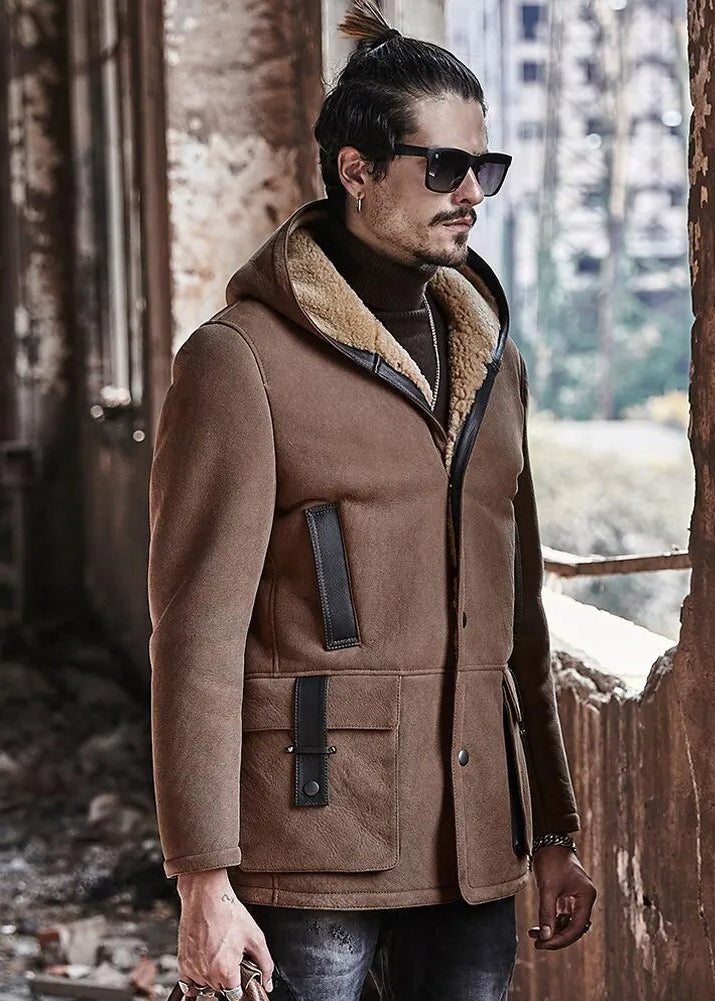 Men's B3 New Winter Long Fur & Shearling Coat