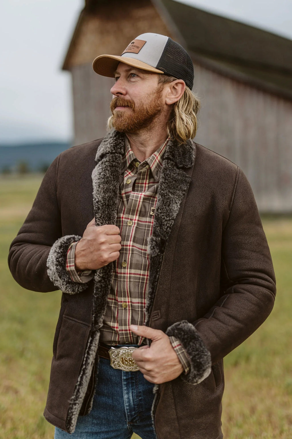 Herren-Blazer „Big Sky“ aus Pelz und Lammfell