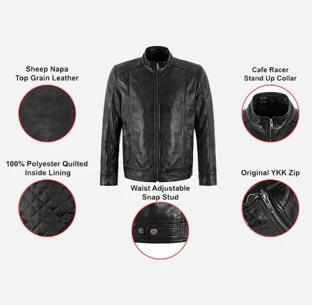 Men's Black Blouse Leather Jacket