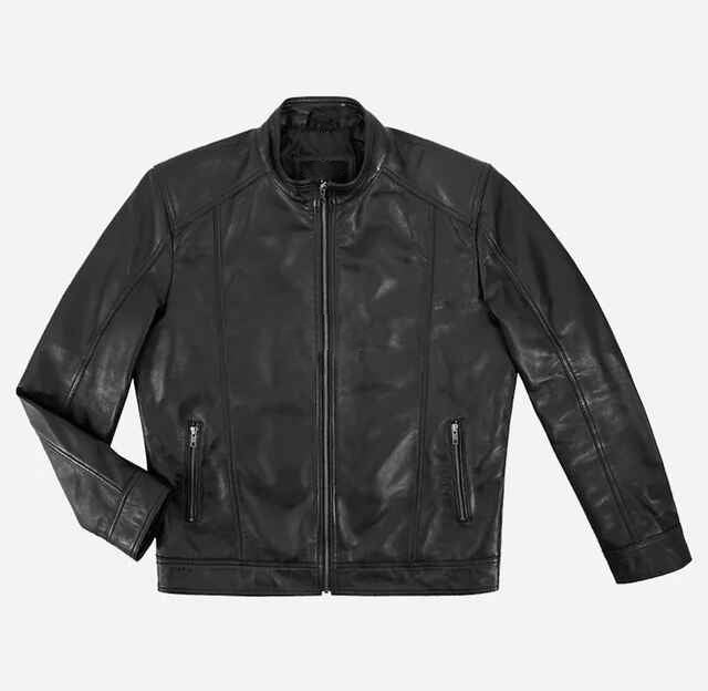 Men's Black Blouse Leather Jacket