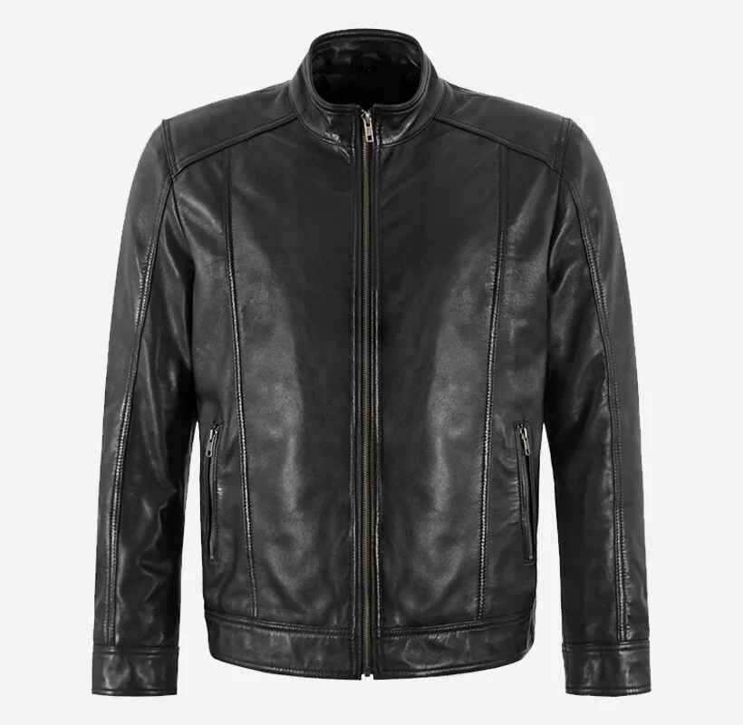 Men's Black Blouse Leather Jacket