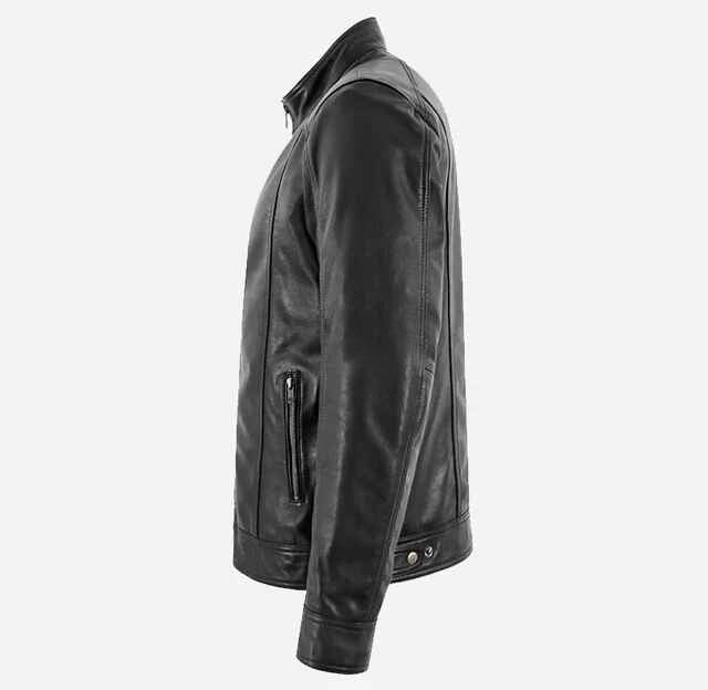 Men's Black Blouse Leather Jacket
