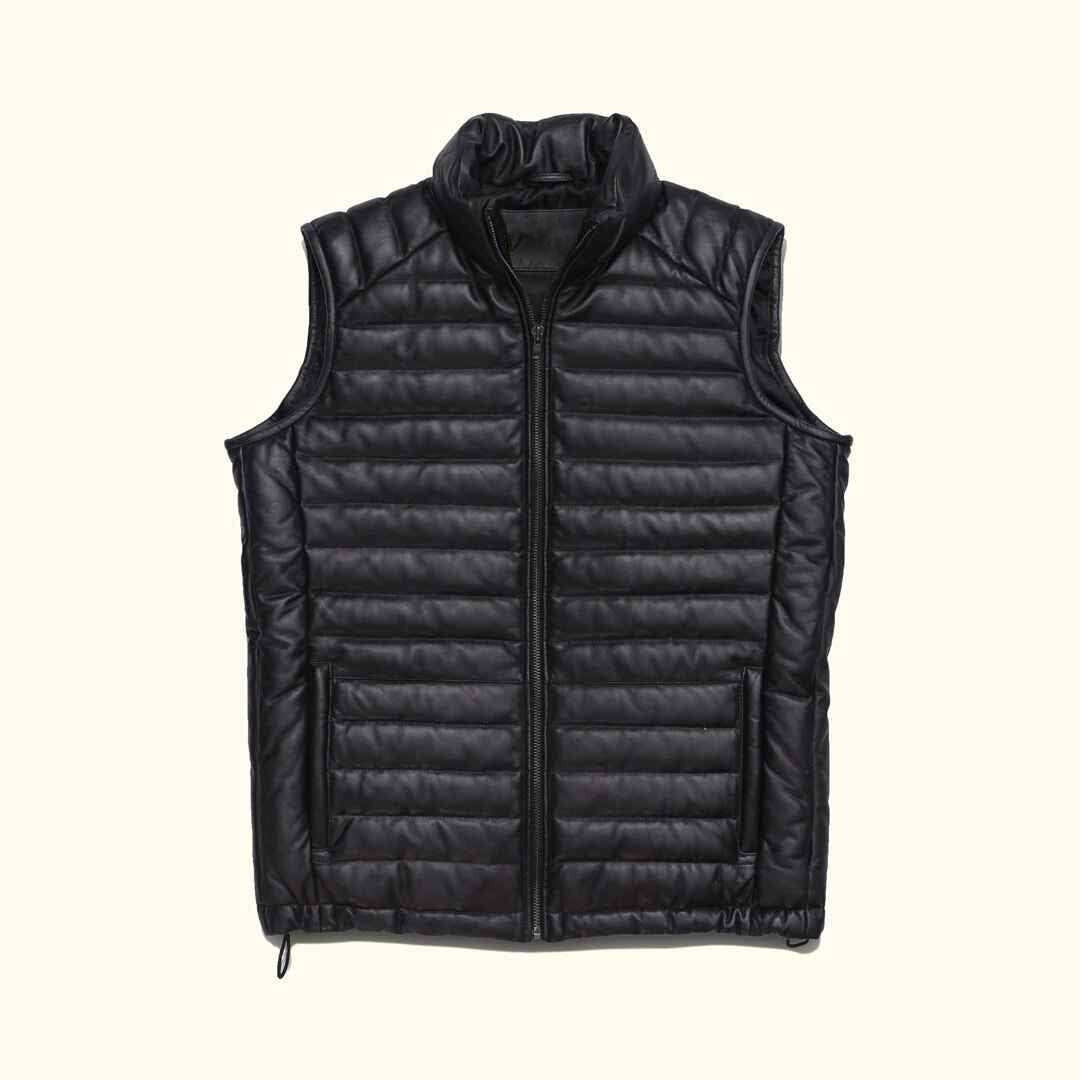 Men's Black Bridger Leather Down Vest