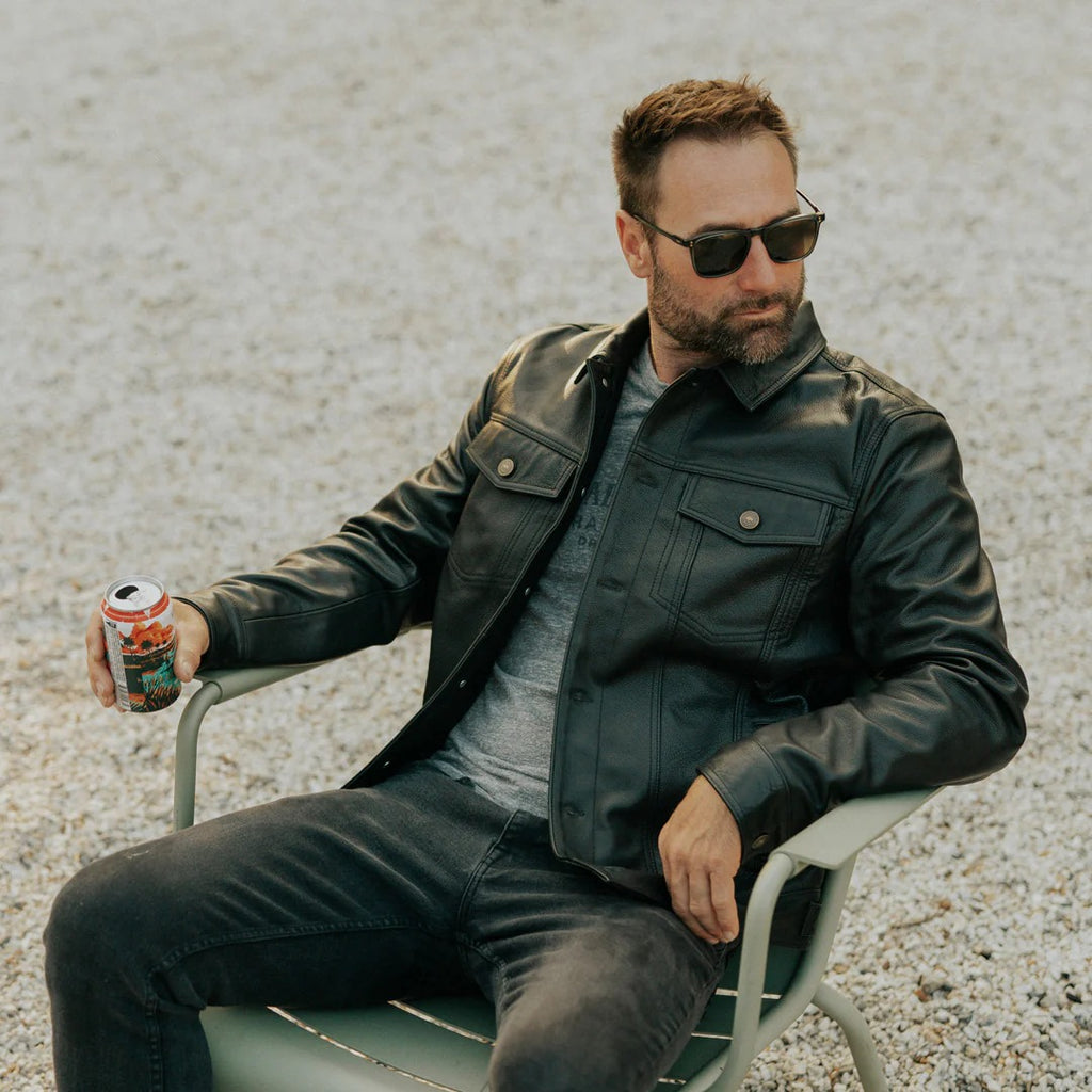 Men's Black Driggs Leather Jacket