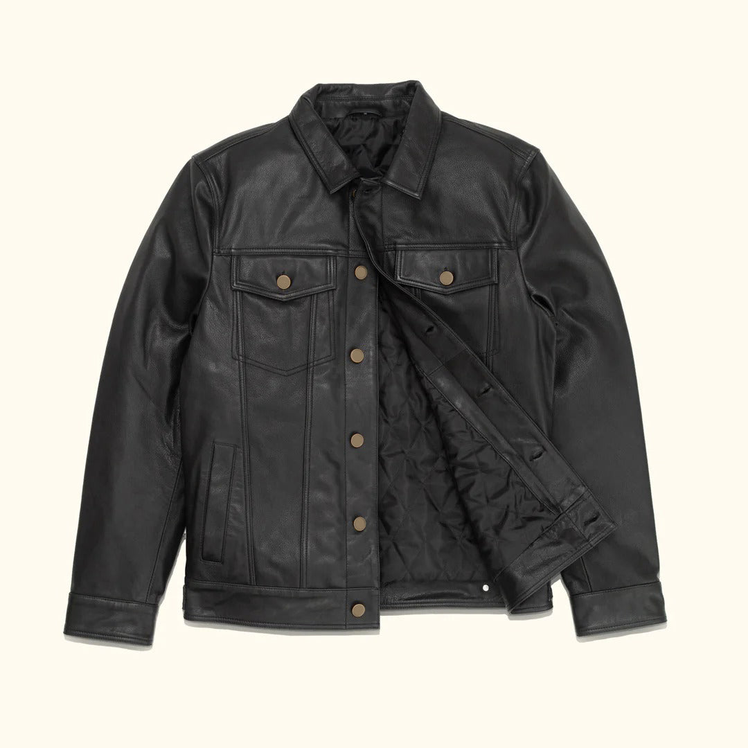 Men's Black Driggs Leather Jacket