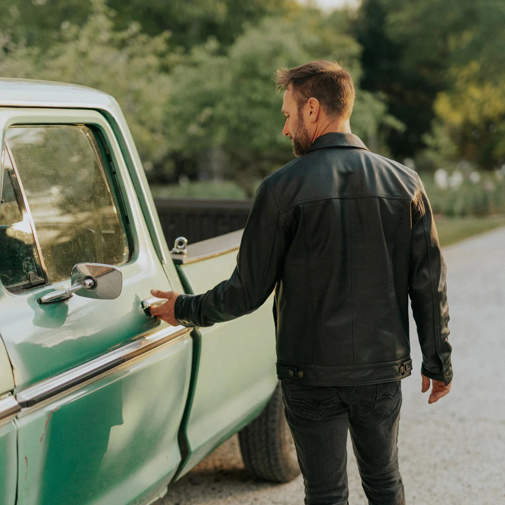 Men's Black Driggs Leather Jacket