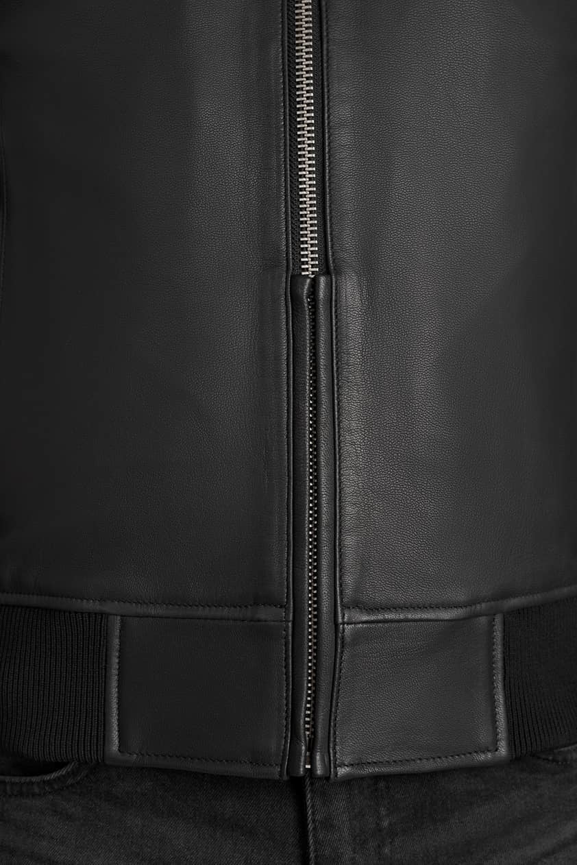 Men's Black Falcon Leather Aviator Jacket