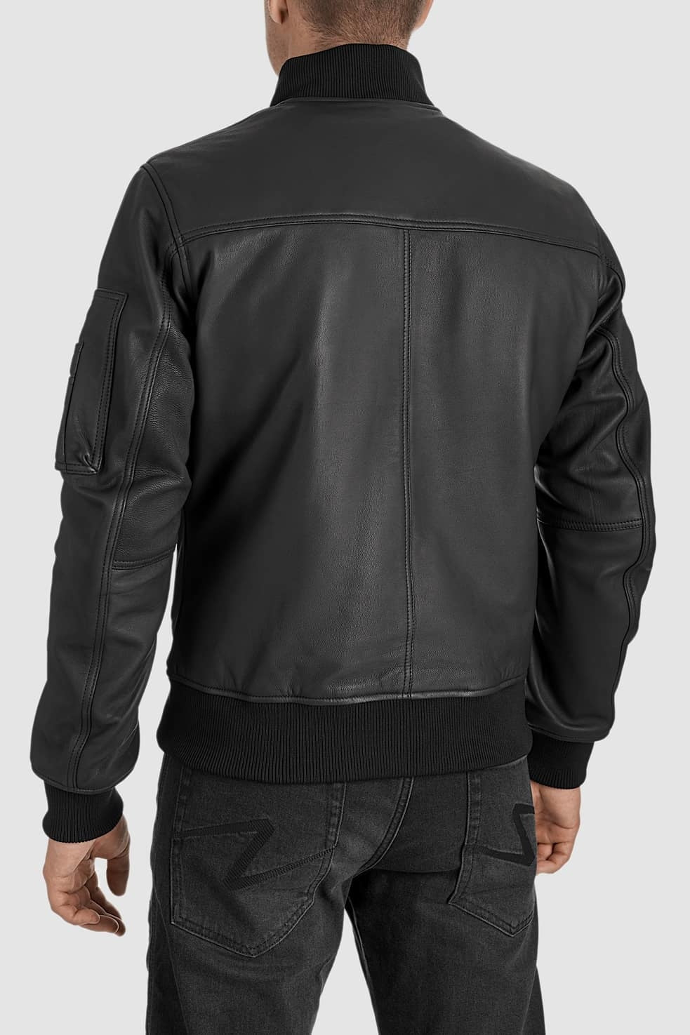 Men's Black Falcon Leather Aviator Jacket