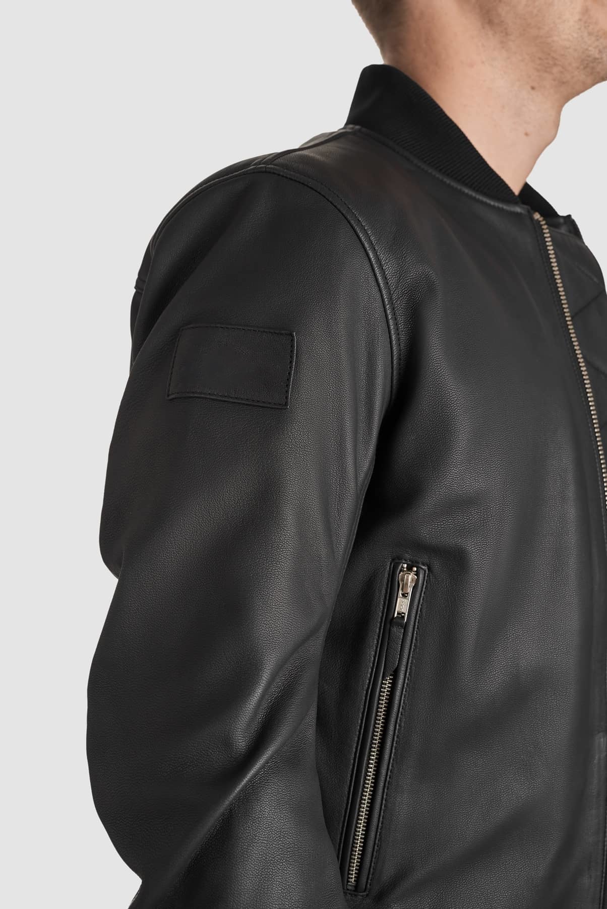 Men's Black Falcon Leather Aviator Jacket