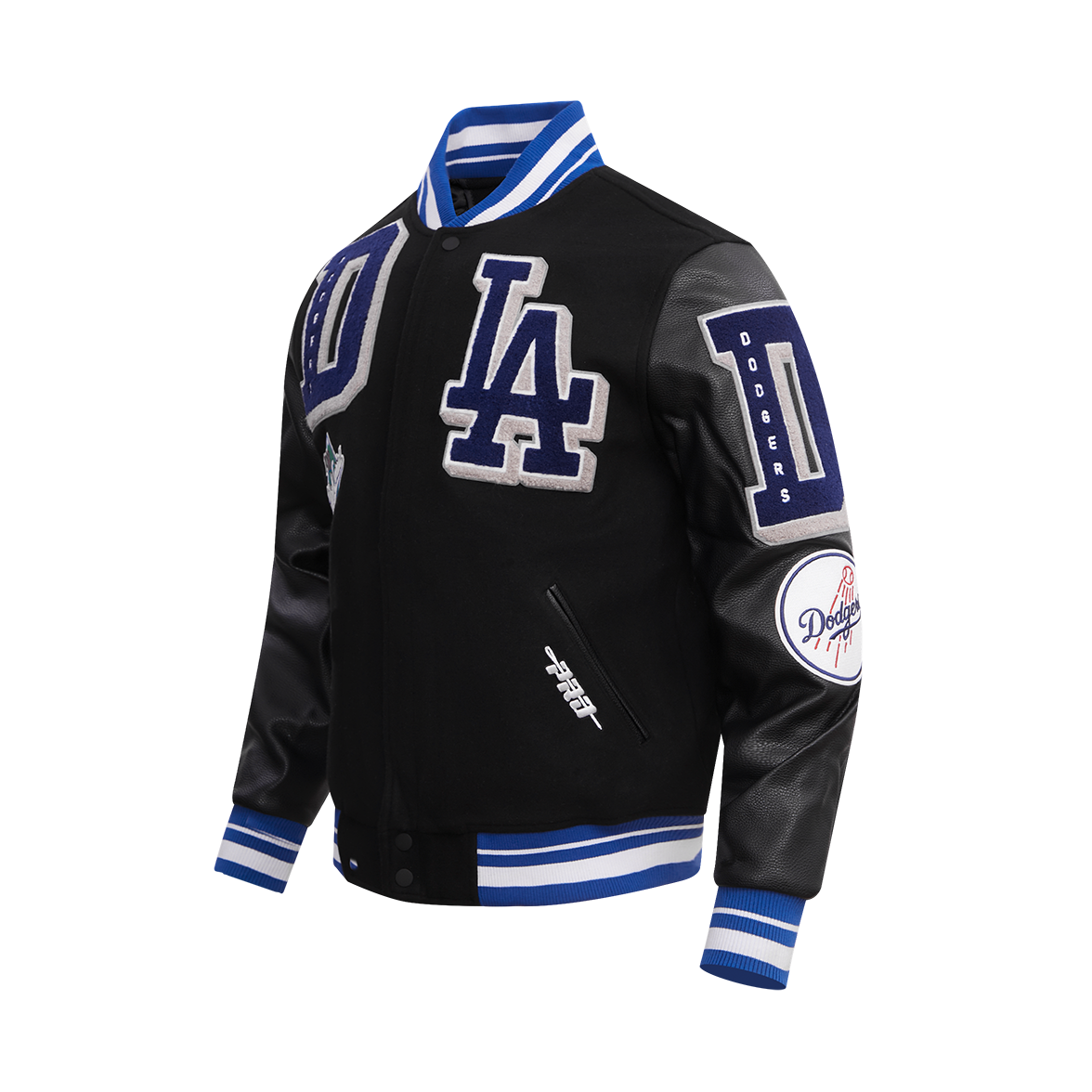 Men's Black LOS ANGELES DODGERS Rib Wool Varsity Jacket