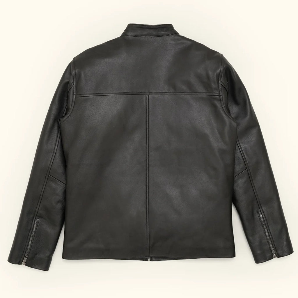 Men's Black Leather Moto Jacket