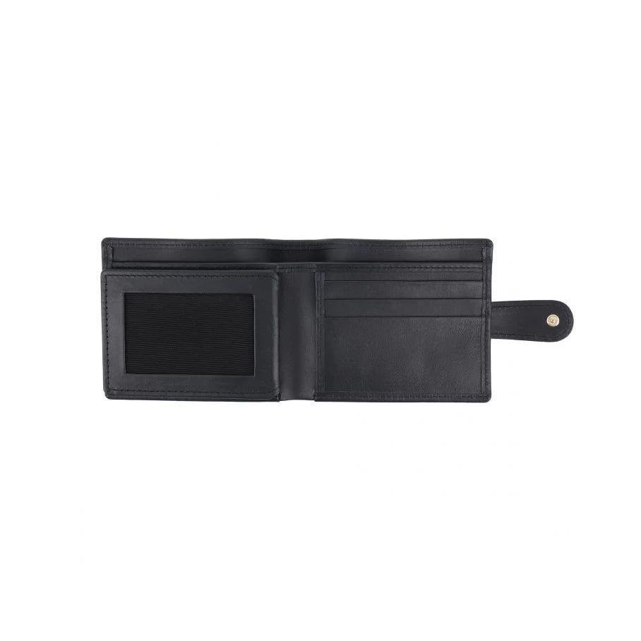 Men's Black Leather Wallet With 8 Card Slots